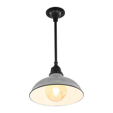 Jasper 12.25" Farmhouse Industrial Indoor/Outdoor Iron LED Pendant
